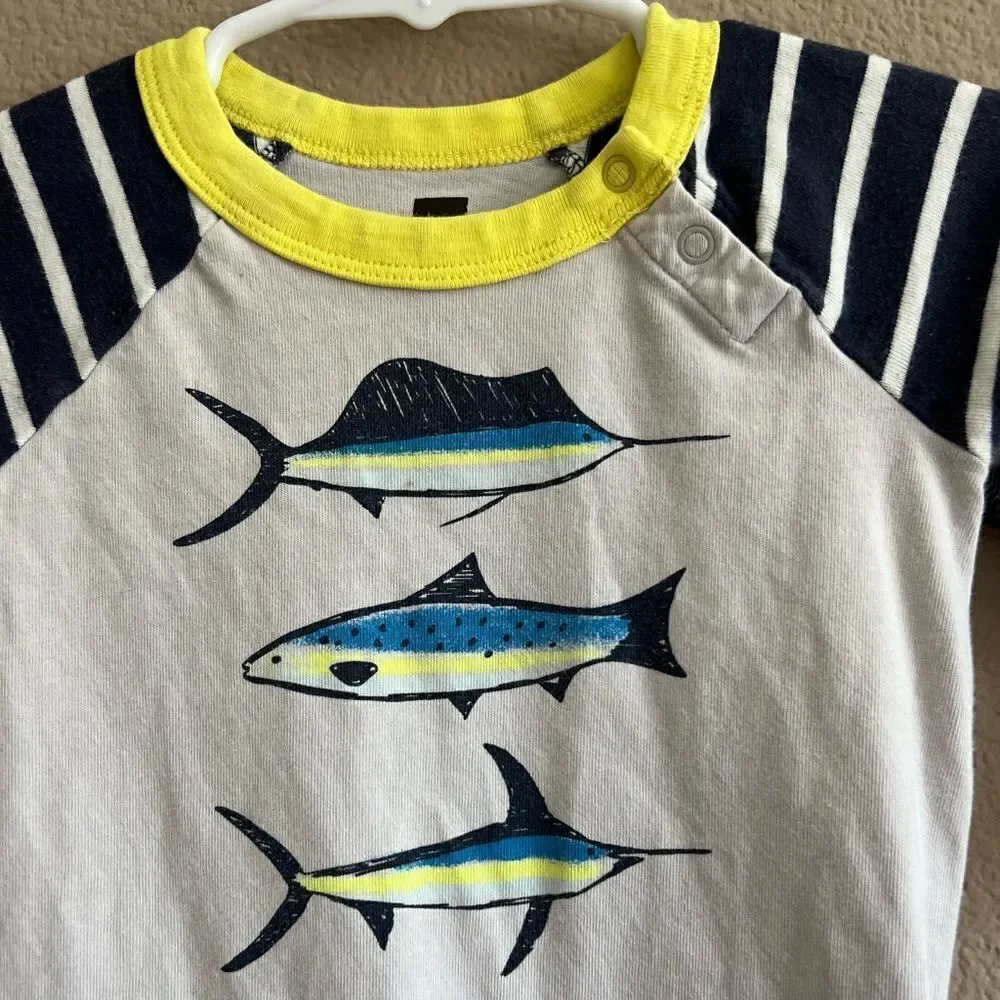 Tea Collection Deep Sea Raglan Graphic Onesie